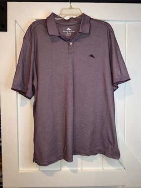 Tommy Bahama Men's Heather Plum Polo with Subtle Logo